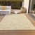 3' X 5' Yellow Wheat And Ivory Floral Washable Indoor Outdoor Area Rug