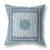 20” Blue White Holy Floral Indoor Outdoor Throw Pillow
