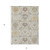 3' X 5' Beige Brown And Green Damask Washable Indoor Outdoor Area Rug