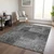 5' X 8' Gray Charcoal And Silver Patchwork Washable Indoor Outdoor Area Rug