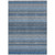3' X 5' Denim Blue And Ivory Striped Washable Indoor Outdoor Area Rug