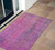 2' X 3' Lilac Striped Washable Non Skid Indoor Outdoor Area Rug