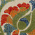 8' X 11' Red Gold Teal Blue And Green Floral Indoor Outdoor Area Rug