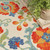 8' X 11' Red Gold Teal Blue And Green Floral Indoor Outdoor Area Rug