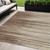 5' X 8' Brown Beige And Ivory Striped Washable Indoor Outdoor Area Rug Transitional Style - Brown, Beige, Ivory Color