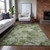 3' X 5' Green And Ivory Abstract Washable Indoor Outdoor Area Rug Transitional Style - Green, Ivory Color