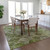 3' X 5' Green And Ivory Abstract Washable Indoor Outdoor Area Rug Transitional Style - Green, Ivory Color