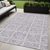 5' X 8' Lavender And Silver Medallion Washable Indoor Outdoor Area Rug