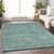 3' X 5' Teal Blue Geometric Washable Indoor Outdoor Area Rug