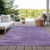 3' X 5' Purple And Ivory Abstract Washable Indoor Outdoor Area Rug