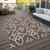5' X 8' Chocolate And Ivory Trellis Washable Indoor Outdoor Area Rug