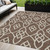5' X 8' Chocolate And Ivory Trellis Washable Indoor Outdoor Area Rug