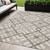 5' X 8' Taupe Brown And Ivory Geometric Washable Indoor Outdoor Area Rug