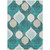 5' X 8' Teal Blue Sky Blue And Ivory Ogee Washable Indoor Outdoor Area Rug