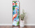 36" Blue And Coral Solid Wood Flamingo Tropical Floral Porch Sign