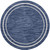 8' Navy Blue And Ivory Round Indoor Outdoor Area Rug