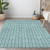 3' X 5' Teal Blue And Gray Geometric Washable Indoor Outdoor Area Rug - Teal Blue, Gray