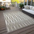 5' X 8' Taupe Beige And Ivory Geometric Washable Indoor Outdoor Area Rug