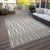 5' X 8' Taupe Beige And Ivory Geometric Washable Indoor Outdoor Area Rug