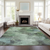 3' X 5' Green And Brown Abstract Washable Indoor Outdoor Area Rug