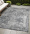 5' X 8' Gray Abstract Washable Non Skid Indoor Outdoor Area Rug Transitional Style - Gray Color