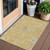 3' X 5' Gold Beige And Fern Green Floral Washable Indoor Outdoor Area Rug