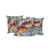 Set of Three 16" X 16" Blue and Orange Butterfly Blown Seam Floral Indoor Outdoor Throw Pillow