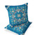 Set of Two 16" X 16" Beige and Blue Blown Seam Paisley Indoor Outdoor Throw Pillow Polyester Modern Style