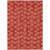 5' X 8' Red And Ivory Geometric Washable Indoor Outdoor Area Rug Transitional Style - Red, Ivory Color