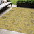 5' X 8' Gold Wheat And Gray Oriental Washable Indoor Outdoor Area Rug