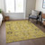 5' X 8' Gold Wheat And Gray Oriental Washable Indoor Outdoor Area Rug
