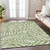 3' X 5' Green And Ivory Floral Washable Indoor Outdoor Area Rug - Green, Ivory