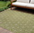 8' X 10' Green And Ivory Geometric Indoor Outdoor Area Rug