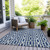 5' X 8' Navy Blue And Ivory Geometric Washable Indoor Outdoor Area Rug - 608219103095
