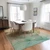 5' X 8' Green and Pink Abstract Washable Non Skid Indoor Outdoor Area Rug