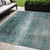 5' X 8' Teal Blue And Ivory Abstract Washable Indoor Outdoor Area Rug - 880016545104