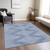 3' X 5' Denim Blue And Ivory Geometric Washable Indoor Outdoor Area Rug Transitional Style - Denim Blue, Ivory Color