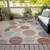 3' X 5' Salmon Ivory And Mauve Geometric Washable Indoor Outdoor Area Rug