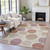3' X 5' Salmon Ivory And Mauve Geometric Washable Indoor Outdoor Area Rug