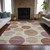 3' X 5' Salmon Ivory And Mauve Geometric Washable Indoor Outdoor Area Rug