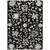 5' X 8' Black Ivory And Gray Floral Washable Indoor Outdoor Area Rug - 880016538236