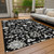 5' X 8' Black Ivory And Gray Floral Washable Indoor Outdoor Area Rug - 880016538236
