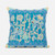 18" X 18" Blue and Green Peacock Blown Seam Floral Indoor Outdoor Throw Pillow