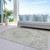 5' X 8' Sage Floral Medallion Washable Indoor Outdoor Area Rug