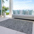 3' X 5' Gray Charcoal And Silver Floral Washable Indoor Outdoor Area Rug