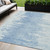 5' X 8' Sky Blue And Denim Blue Abstract Washable Indoor Outdoor Area Rug - Sky Blue, Denim Blue