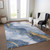 5' X 8' Blue And Gold Abstract Washable Indoor Outdoor Area Rug Transitional Style - Blue, Gold Color