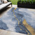 5' X 8' Blue And Gold Abstract Washable Indoor Outdoor Area Rug Transitional Style - Blue, Gold Color
