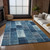 3' X 5' Navy Blue And Sky Blue Patchwork Washable Indoor Outdoor Area Rug