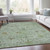 3' X 5' Artichoke Green And Gray Floral Washable Indoor Outdoor Area Rug - Artichoke Green, Gray